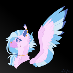 Size: 1200x1200 | Tagged: safe, artist:lepiswerid, silverstream, hippogriff, g4, ear piercing, earring, female, jewelry, marsverse, nose piercing, nose ring, older, older silverstream, piercing, redesign, scar, solo