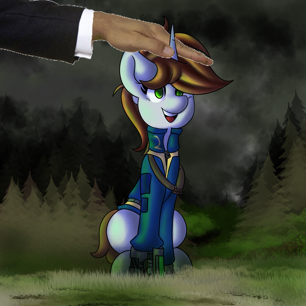 #2439150 - safe, artist:kranonetwork, edit, oc, oc:littlepip, human, pony, ...