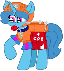 Size: 971x1080 | Tagged: safe, artist:徐詩珮, spring rain, pony, series:sprglitemplight diary, series:sprglitemplight life jacket days, series:springshadowdrops diary, series:springshadowdrops life jacket days, g4, alternate universe, blowing whistle, clothes, cute, female, lifeguard, lifeguard spring rain, mare, paw patrol, simple background, transparent background, whistle, zuma (paw patrol)