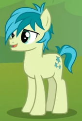 Size: 267x396 | Tagged: safe, screencap, sandbar, earth pony, pony, g4, non-compete clause, cropped, hair over one eye, male, smiling, solo, stallion