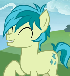 Size: 706x768 | Tagged: safe, screencap, sandbar, earth pony, pony, g4, non-compete clause, cropped, cute, eyes closed, male, sandabetes, smiling, solo