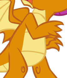Size: 1668x1940 | Tagged: safe, artist:memnoch, edit, vector edit, smolder, dragon, g4, what lies beneath, belly, cropped, dragoness, female, pictures of bellies, simple background, solo, transparent background, vector