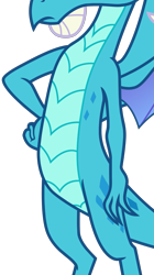 Size: 1473x2629 | Tagged: safe, artist:tomfraggle, edit, vector edit, princess ember, dragon, g4, school daze, belly, cropped, dragoness, female, hand on hip, pictures of bellies, simple background, solo, transparent background, vector