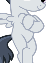 Size: 1020x1387 | Tagged: safe, artist:frownfactory, edit, vector edit, rumble, pegasus, pony, g4, marks and recreation, belly, bipedal, bipedal leaning, colt, cropped, crossed hooves, leaning, male, pictures of bellies, simple background, smiling, solo, transparent background, vector