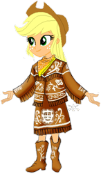 Size: 599x1024 | Tagged: safe, artist:syringe-rifle-hornet, applejack, equestria girls, g4, female, mexican, mexican independence day, regional suit, simple background, solo, transparent background