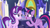 Size: 1280x720 | Tagged: safe, screencap, starlight glimmer, twilight sparkle, alicorn, pony, unicorn, a royal problem, g4, my little pony: friendship is magic, duo, female, mare, raised hoof, twilight sparkle (alicorn)