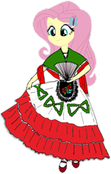 Size: 657x1024 | Tagged: safe, artist:syringe-rifle-hornet, fluttershy, equestria girls, g4, female, mexican, mexican independence day, mexico, palindrome get, regional suit, september 16th, simple background, solo, transparent background