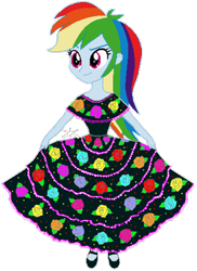 Size: 744x1024 | Tagged: safe, artist:syringe-rifle-hornet, rainbow dash, equestria girls, g4, female, mexican, mexican independence day, mexico, regional suit, simple background, solo, transparent background