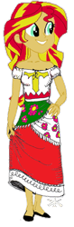 Size: 335x1024 | Tagged: safe, artist:syringe-rifle-hornet, sunset shimmer, equestria girls, g4, female, mexican, mexican independence day, regional suit, simple background, solo, transparent background
