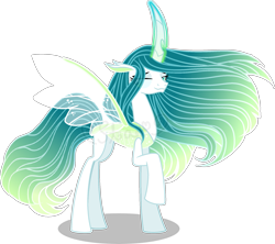 Size: 2121x1887 | Tagged: safe, artist:star-gaze-pony, queen chrysalis, changedling, changeling, g4, changedlingified, female, looking at you, one eye closed, purified chrysalis, raised hoof, simple background, solo, species swap, transparent background, wink