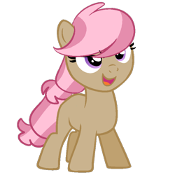 Size: 1000x1000 | Tagged: safe, artist:rubyg242, oc, oc only, oc:cinnamon apple, earth pony, pony, female, filly, magical lesbian spawn, offspring, parent:babs seed, parent:silver spoon, simple background, solo, transparent background