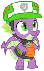 Size: 558x901 | Tagged: safe, artist:徐詩珮, edit, vector edit, spike, dragon, series:sprglitemplight diary, series:sprglitemplight life jacket days, series:springshadowdrops diary, series:springshadowdrops life jacket days, g4, the point of no return, alternate universe, dino rescue, male, paw patrol, rocky (paw patrol), simple background, solo, transparent background, vector, winged spike, wings