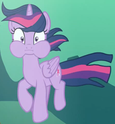 Size: 982x1063 | Tagged: safe, screencap, twilight sparkle, alicorn, pony, every little thing she does, g4, female, folded wings, holding breath, mare, puffy cheeks, solo, twilight sparkle (alicorn), underwater, water, wide eyes, wings