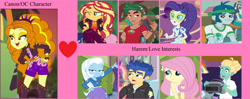 Size: 4300x1700 | Tagged: artist needed, safe, edit, edited screencap, screencap, adagio dazzle, blueberry cake, captain planet, flash sentry, fluttershy, rainbow dash, rarity, sci-twi, sunset shimmer, timber spruce, trixie, twilight sparkle, zephyr breeze, human, equestria girls, g4, adagity, bisexual, capdazzle, cropped, dazzlebreeze, female, flashagio, lesbian, male, meme, ship:sunsagio, ship:triagio, shipping, shyagio, straight, timberdazzle