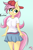 Size: 1569x2375 | Tagged: safe, artist:ilovepizza, fluttershy, pegasus, anthro, g4, 90s grunge fluttershy, blushing, breasts, busty fluttershy, cap, clothes, cute, ear fluff, female, gameloft interpretation, hat, shyabetes, solo