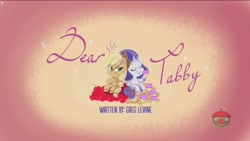 Size: 1920x1080 | Tagged: safe, screencap, applejack, rarity, earth pony, pony, dear tabby, g4, g4.5, my little pony: pony life, duo, title card