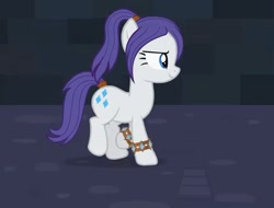 Size: 1236x938 | Tagged: safe, artist:agrol, rarity, earth pony, pony, let's start the game, g4, alternate hairstyle, earth pony rarity, female, race swap, solo