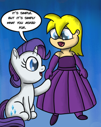 Size: 2400x3000 | Tagged: safe, artist:saburodaimando, rarity, oc, oc:wanda young, g4, child, clothes, dress, female, filly, filly rarity, high res, simple, simple background, younger