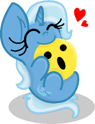 Size: 348x453 | Tagged: safe, artist:grapefruitface1, derpibooru exclusive, trixie, original species, pony, g4, base used, chibi, eyes closed, female, grapefruit, grapexie, heart, love, male, nom, shipping, simple background, solo, straight, transparent background