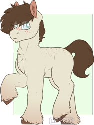 Size: 656x867 | Tagged: safe, artist:liefsong, oc, oc:chestnut, earth pony, pony, blushing, simple background