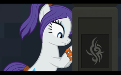 Size: 1280x800 | Tagged: safe, artist:agrol, rarity, earth pony, pony, let's start the game, g4, female, ponytail, solo