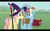 Size: 1280x800 | Tagged: safe, artist:agrol, screencap, fluttershy, rainbow dash, pony, unicorn, let's start the game, g4, alternate hairstyle, female, hat, race swap, staff, unicorn fluttershy, unicorn rainbow dash, witch hat