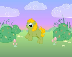 Size: 760x608 | Tagged: safe, oc, oc only, pegasus, pony, bust, cloud, female, mare, outdoors, pegasus oc, pony world, smiling, solo, wings