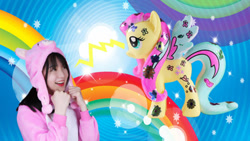 Size: 496x280 | Tagged: safe, fluttershy, human, g4, irl, irl human, photo, toy