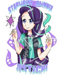 Size: 480x600 | Tagged: safe, alternate version, artist:hanarielight16, starlight glimmer, human, g4, bust, clothes, female, humanized, smiling, solo, vest