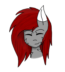 Size: 796x872 | Tagged: safe, artist:crimson-breeze, oc, oc only, oc:crimson breeze, pony, bust, eyes closed, simple background, solo, white background