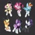 Size: 4000x4000 | Tagged: safe, artist:kindakismet, applejack, fluttershy, pinkie pie, rainbow dash, rarity, twilight sparkle, alicorn, earth pony, pegasus, pony, unicorn, g4, absurd resolution, black background, bowtie, bunny ears, bunny suit, bunny tail, clothes, cute, female, leotard, mane six, mare, open mouth, simple background, sitting, socks, twilight sparkle (alicorn)