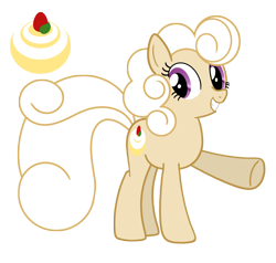 Size: 2100x2000 | Tagged: safe, artist:water-kirby, oc, oc only, oc:chantilly roll, earth pony, pony, deviantart watermark, female, high res, mare, obtrusive watermark, simple background, solo, transparent background, watermark
