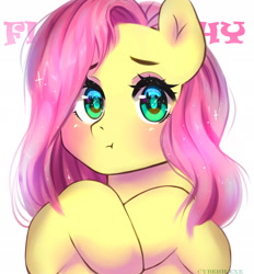 Size: 2068x2226 | Tagged: dead source, safe, artist:cyberhexe, fluttershy, pony, g4, artwork, bust, chibi, cute, digital art, drawing, fanart, female, high res, portrait, shy, shyabetes, solo