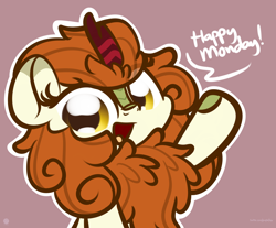 Size: 3250x2688 | Tagged: dead source, safe, artist:php142, autumn blaze, kirin, g4, awwtumn blaze, cute, female, fluffy, happy, high res, looking at you, solo, text