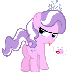 Size: 3775x3963 | Tagged: safe, artist:anonymous, diamond tiara, earth pony, pony, g4, butt, cute, diamond buttiara, female, filly, high res, kiss my ass, looking back, peach, plot, show accurate, simple background, solo, speech bubble, transparent background, vector