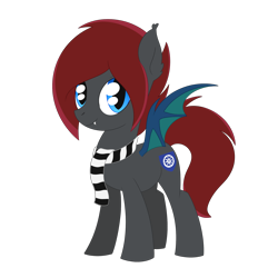 Size: 2048x2048 | Tagged: safe, artist:dyonys, derpibooru exclusive, oc, oc only, oc:muhu, bat pony, pony, clothes, czech republic, female, high res, mare, mascot, scarf, simple background, solo, transparent background