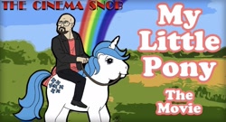 Size: 1605x869 | Tagged: safe, majesty, human, pony, unicorn, g1, my little pony: the movie (g1), bow, brad jones, channel awesome, cinema snob, female, male, rainbow, review, tail bow, tgwtg, title card