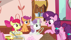Size: 1920x1080 | Tagged: safe, screencap, apple bloom, scootaloo, sugar belle, sweetie belle, g4, the big mac question, cutie mark crusaders