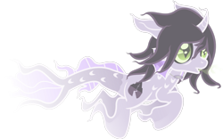 Size: 1808x1132 | Tagged: safe, artist:lightningbolt, derpibooru exclusive, ghost, ghost pony, half-siren, hybrid, pony, undead, g4, .svg available, bags under eyes, colored pupils, colored sclera, curved horn, ethereal, eyeliner, fangs, fins, fish tail, floating, horn, jewelry, kellin quinn, magic essence, makeup, male, necklace, open mouth, ponified, scales, show accurate, simple background, sleeping with sirens, slit pupils, solo, stallion, svg, transparent, transparent background, vector
