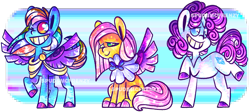 Size: 1893x846 | Tagged: safe, artist:mrraapeti, fluttershy, rainbow dash, rarity, pony, g4, chibi, female, simple background, transparent background