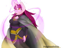 Size: 3000x2000 | Tagged: safe, artist:daniefox, oc, oc only, oc:halo note, unicorn, anthro, clothes, female, high res, magic, simple background, solo, transparent background