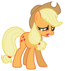 Size: 5918x6406 | Tagged: safe, artist:estories, applejack, earth pony, pony, g4, absurd resolution, female, hat, look of betrayal, simple background, solo, transparent background, vector
