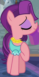 Size: 394x768 | Tagged: safe, screencap, spoiled rich, earth pony, pony, a horse shoe-in, g4, arrogant, cropped, eyes closed, female, mare, solo
