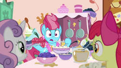 Size: 1920x1080 | Tagged: safe, screencap, apple bloom, cup cake, sweetie belle, g4, the big mac question