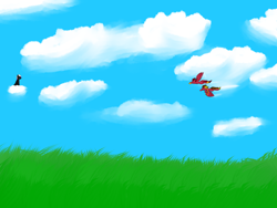 Size: 4000x3000 | Tagged: safe, artist:mosquito, oc, oc only, pegasus, pony, cloud, cloudy, flying, grass, sky, wings