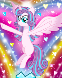 Size: 800x1000 | Tagged: safe, artist:php185, princess flurry heart, alicorn, pony, g4, blank flank, crystal heart, female, glowing, magic, older, older flurry heart, rainbow, solo