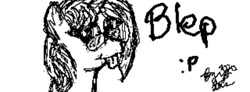 Size: 1280x472 | Tagged: safe, artist:bryastar, oc, oc only, oc:bright star, :p, miiverse, monochrome, tongue out