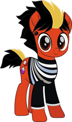 Size: 764x1291 | Tagged: safe, artist:lightningbolt, earth pony, pony, g4, .svg available, clothes, colored pupils, ear piercing, gauges, happy, jaime preciado, long sleeves, male, movie accurate, pierce the veil, piercing, ponified, shirt, simple background, smiling, solo, stallion, standing, svg, transparent background, vector