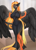 Size: 935x1300 | Tagged: safe, artist:margony, oc, oc only, pegasus, anthro, unguligrade anthro, big breasts, breasts, clothes, curvy, dress, female, hourglass figure, large wings, looking at you, pegasus oc, solo, wings