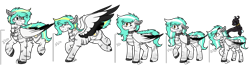 Size: 2172x572 | Tagged: safe, artist:rokosmith26, oc, oc only, oc:rokosmith, oc:rulu, demon, pegasus, pony, angry, belly fluff, chest fluff, chin fluff, collar, colored wings, crying, duo, duo female, ear fluff, fangs, female, filly, floppy ears, fluffy, hair accessory, happy, heterochromia, horn, jewelry, long hair, long mane, mare, markings, multicolored wings, necklace, orb, pendant, sad, short hair, short mane, simple background, slave collar, spirit, spread wings, stand, tears of fear, tears of joy, tied up, transparent background, tribal markings, wing fluff, wings, younger
